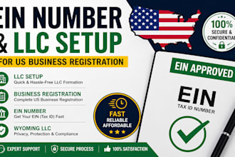 help you get ein number and llc setup for US business registration