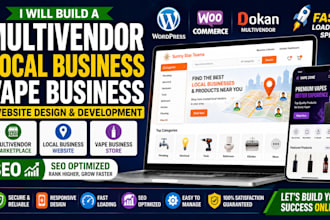 build a multivendor marketplace or local business wordpress website with SEO