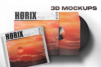 design a unique album cover art or music artwork 3d product video commercial cgi