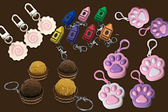 create custom keychain model 3d fidget clicker stl file 3mf for 3d printing