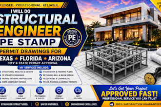 pe stamp and structural engineer permit drawings for florida texas and arizona