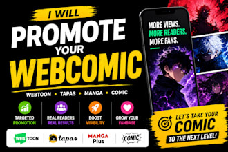promote your webcomic, webtoon promotion, tapas, manga, comic