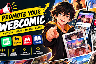 promote your webcomic, webtoon promotion, tapas, manga, comic