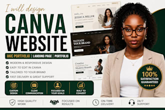 design canva website ugc portfolio canva landing page and portfolio book cover