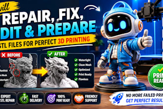 repair, fix, edit and prepare stl files for flawless 3d printing