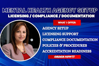 fully setup your mental health agency with licensing, compliance, documentation