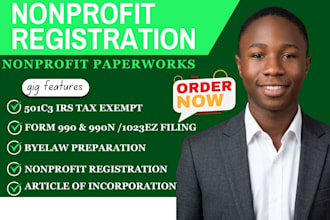 register your nonprofit organization, ngo, charity, or 501c3 professionally