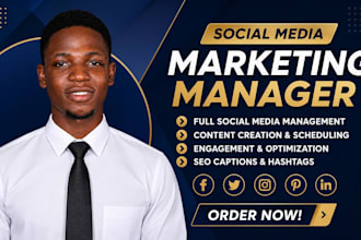 be your professional social media manager for instagram, facebook, and tiktok