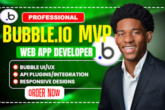 build your bubble io mvp web app or saas platform no code app
