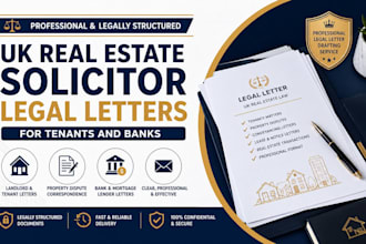 draft UK real estate solicitor legal letters for tenants and banks