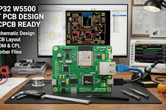 design esp32 w5500 iot pcb for jlcpcb assembly ready production