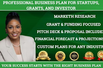 write a professional business plan for funding investors and startups