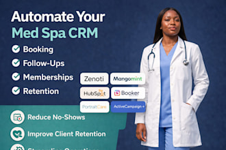 set up zenoti, mangomint, hubspot or activecampaign CRM
