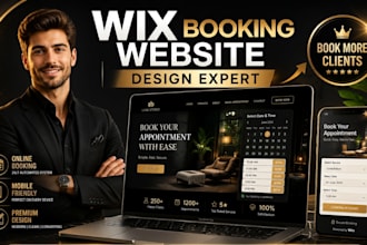 create wix booking website for service businesses, booking website setup design