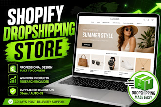 build a shopify dropshipping store with winning products and SEO
