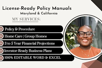 do policy and procedure, business plan for home care, group home, mental health