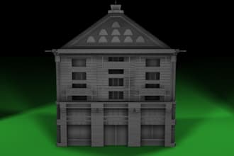 model a sustainable terrain landscape ready for printing, 3d building sculpt dnd