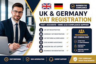 be UK and germany accountant, prepare UK vat tax return, file to hmrc oss vat