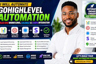 automate gohighlevel automation twilio SMS workflows calendly stripe integration