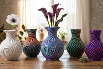 create custom 3d vase model flower vase plant pot home decor for 3d printing
