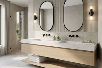 design bathroom interior, kitchen and bar  interior in 3d and render