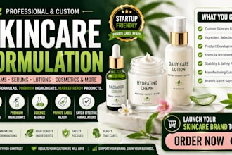 formulate skincare products, creams, serums, lotions, and cosmetic formulas