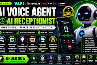 build vapi ai voice agent, retell ai receptionist, ai caller n8n