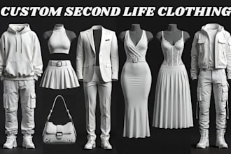 design and rig custom second life mesh clothing marvelous designer clo 3d