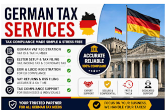 handle german vat registration, tax filing, elster, and tax compliance