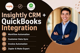 integrate insightly CRM quickbooks workflows invoices customer sync automation