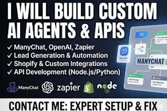 build manychat ecommerce chatbot website api integration and fix error and bugs