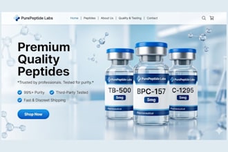 build fda compliant research peptide website, coa setup and payment processor