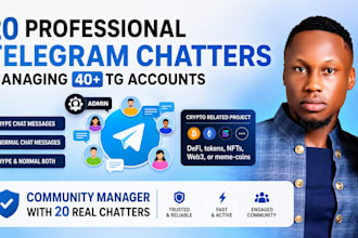 manage and grow your crypto telegram community with real active chatters