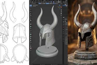 sculpt wearable 3d cosplay armor, 3d masks, 3d helmets and props for 3d printing