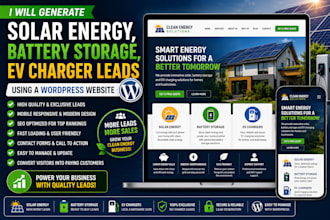 generate solar energy, battery storage, ev charger leads