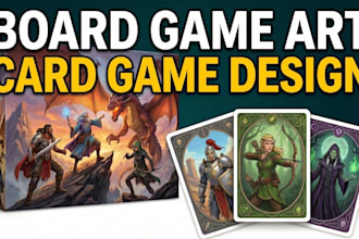 create board game art tabletop illustration card game asset design