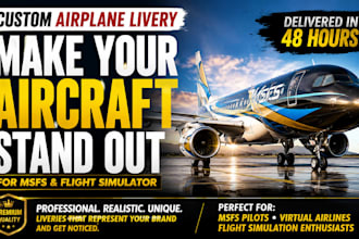 design custom airplane livery, msfs livery and flight simulator liveries