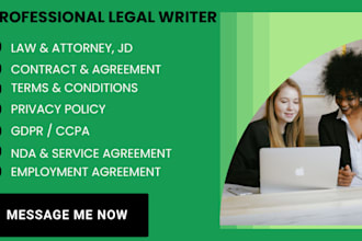 be your lawyer for legal agreement, privacy policy, nda, cookies,shipping policy