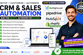 set up pipedrive, hubspot and customize bigin by zoho CRM with drip automation