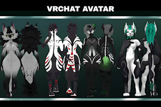 create custom vrchat avatar, anime nsfw avatar, vr character, vrc avatar, vr avi