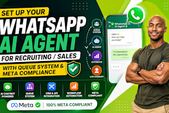 set up your whatsapp ai agent for recruiting sales with queue system and meta