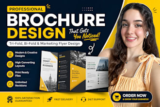 professional brochure design, tri fold, bi fold, marketing flyer design service
