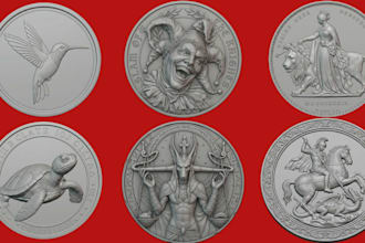 sculpt 3d coin model printable bas relief medallion coin stl for 3d printing