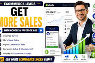 generate ecommerce, shopify, dropshipping and online store leads with ads