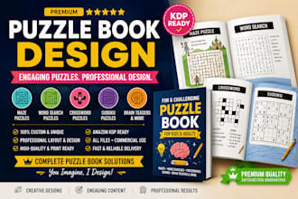 design stunning maze, crossword, and word search puzzle books