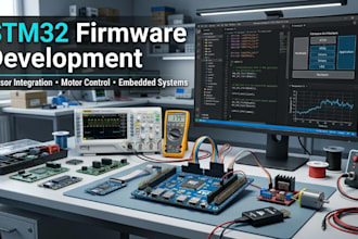 develop stm32 firmware for sensors, motors and embedded system