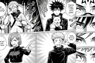 draw a custom manga character design in your style mangaka webtoon manga artist