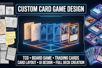 design custom card game, board game and trading card designs
