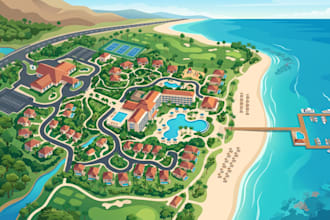 design custom resort maps, campground maps, rv park and property layout maps