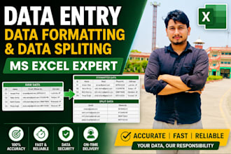 clean, format, merge, split excel data